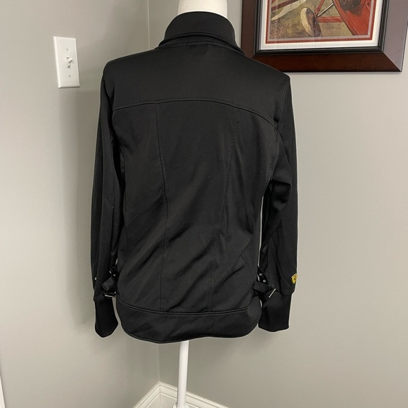 Puma Ferrari Asymmetrical Zip Moto Jacket Black Womens Size Large Racing - Picture 6 of 8